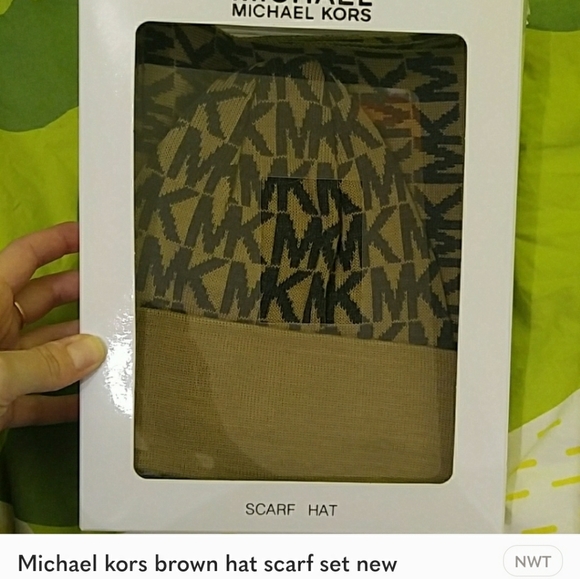 Michael Kors Accessories - Michael kors brown hat and scarf set new
